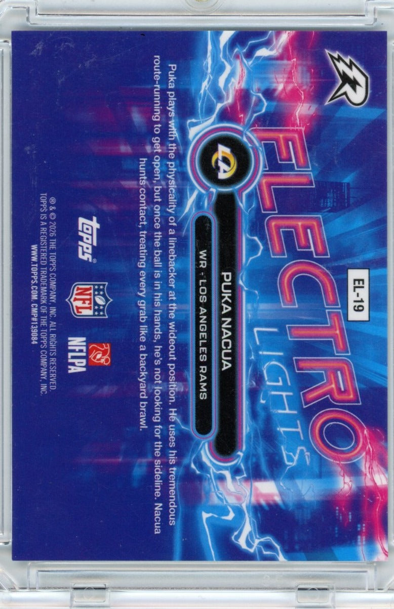 2026 Topps Resurgence #EL-19 Puka Nacua Electro Lights — back