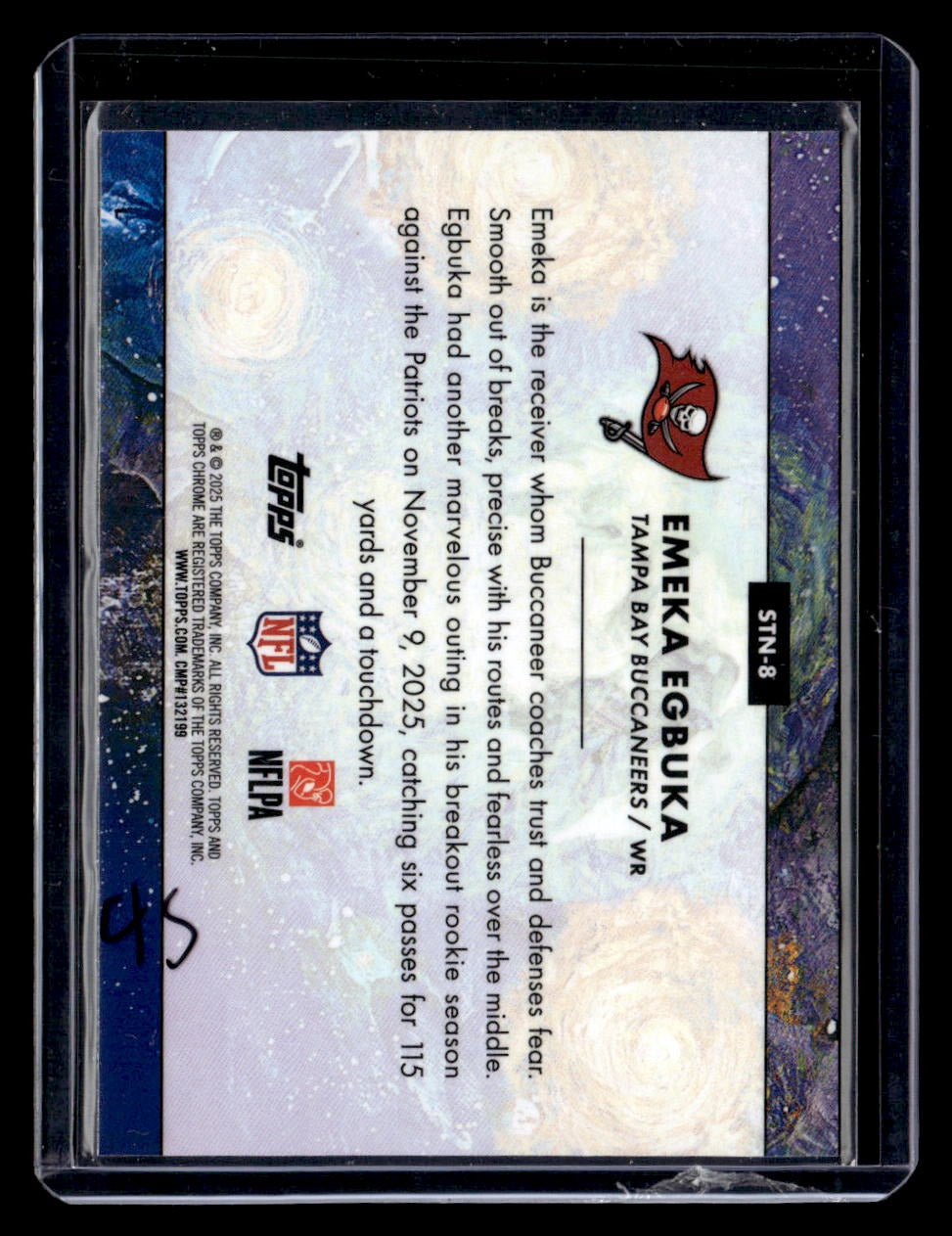 2025 Topps Chrome Cosmic #STN-8 Emeka Egbuka Stars in the Night — back