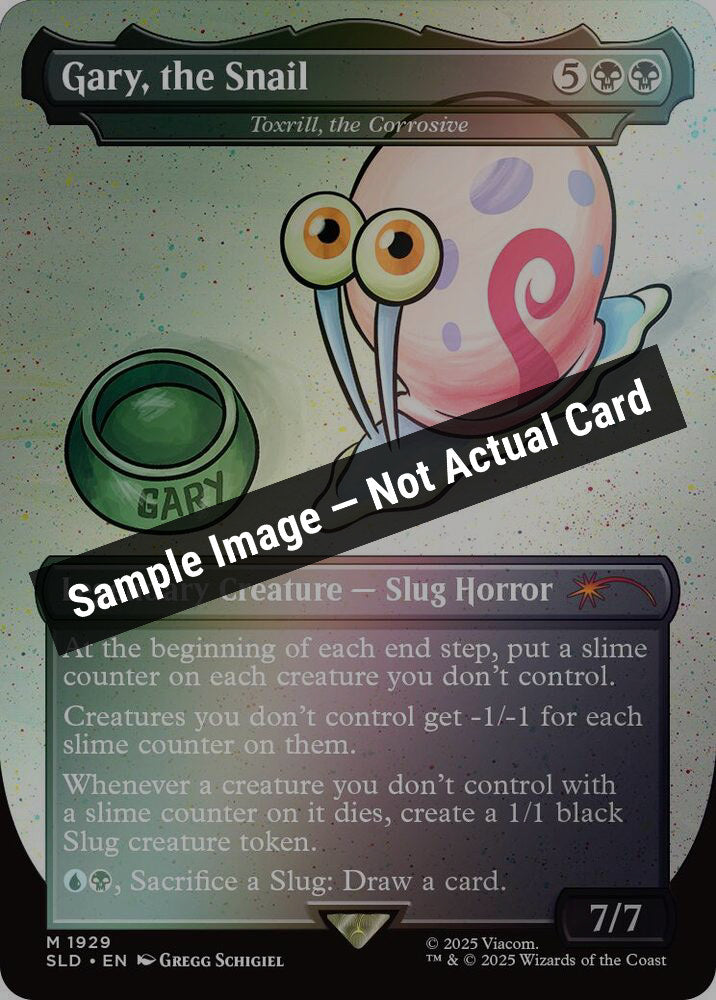 Magic,Secret Lair Drop Series,Gary, the Snail - Toxrill, the Corrosive (Rainbow Foil) - 1929,Foil,Near Mint — Sample Image, Not Actual Card