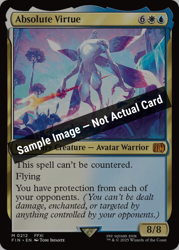 Magic,FINAL FANTASY,Absolute Virtue - 212,Normal,Near Mint — Sample Image, Not Actual Card