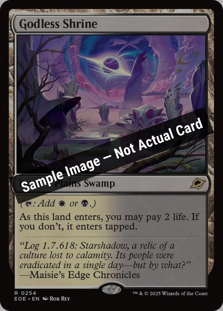 Magic,Edge of Eternities,Godless Shrine - 254,Normal,Near Mint — Sample Image, Not Actual Card