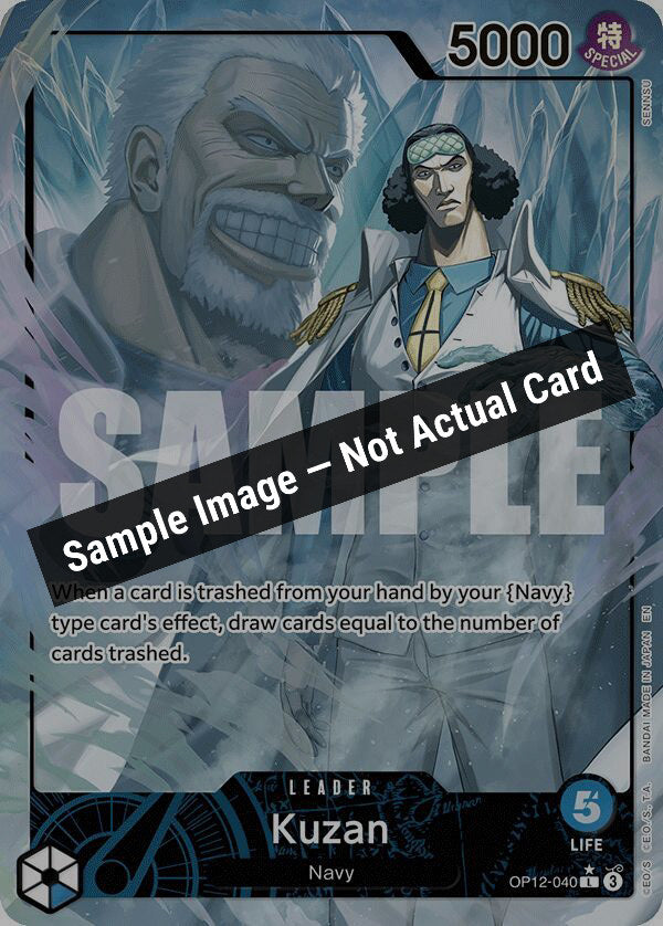One Piece Card Game,Legacy of the Master,Kuzan (040) (Alternate Art) - OP12-040,Foil,Near Mint — Sample Image, Not Actual Card