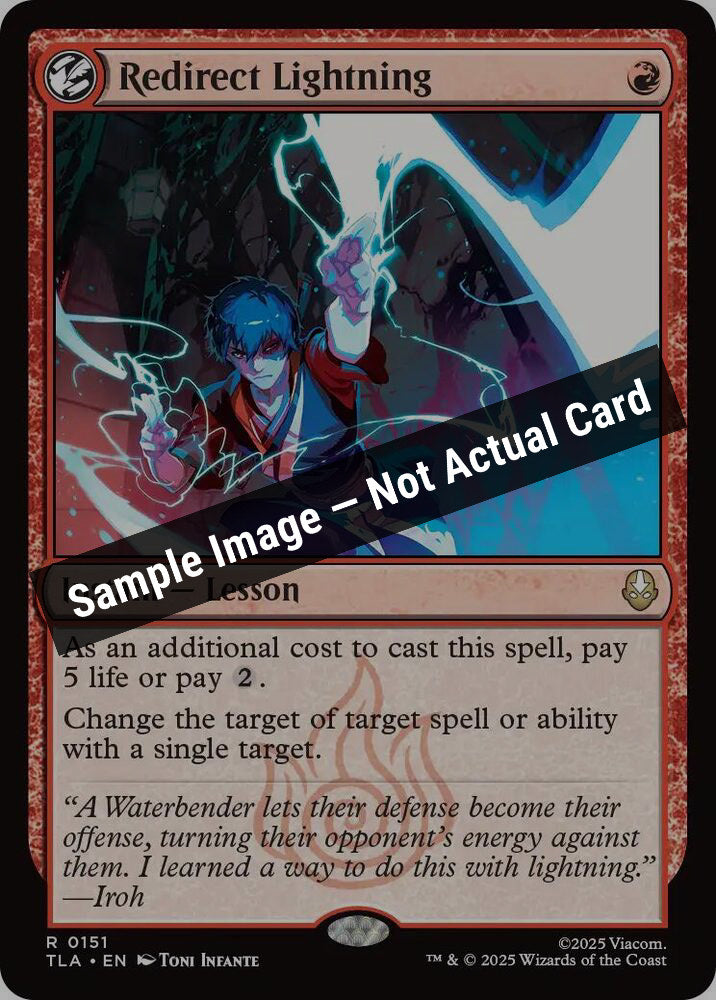 Magic,Avatar: The Last Airbender,Redirect Lightning - 151,Normal,Near Mint — Sample Image, Not Actual Card