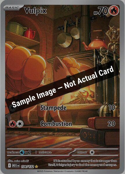 Pokemon,ME01: Mega Evolution,Vulpix - 138/132,Holofoil,Near Mint — Sample Image, Not Actual Card