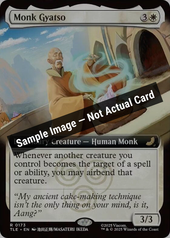 Magic,Avatar: The Last Airbender: Eternal-Legal,Monk Gyatso (Extended Art) - 173,Foil,Near Mint — Sample Image, Not Actual Card