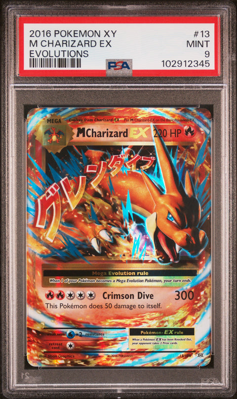 2016 POKEMON XY EVOLUTIONS M CHARIZARD EX #13 PSA 9 - Image 1