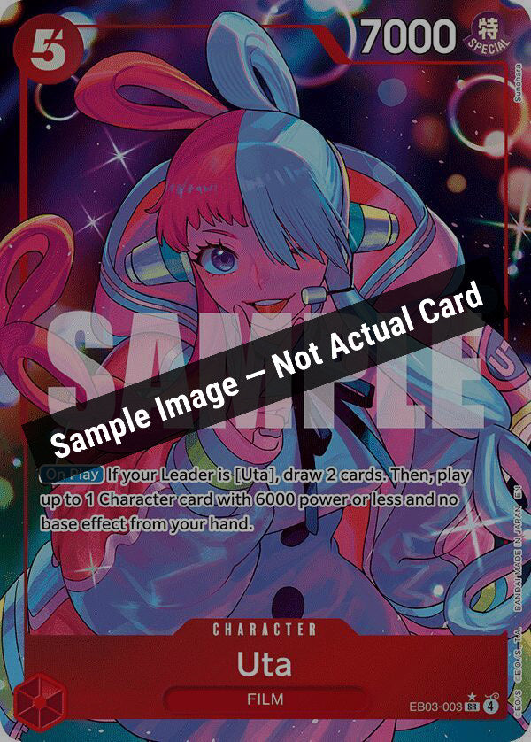 One Piece Card Game,Extra Booster: One Piece Heroines Edition,Uta (003) (Alternate Art) - EB03-003,Foil,Near Mint — Sample Image, Not Actual Card