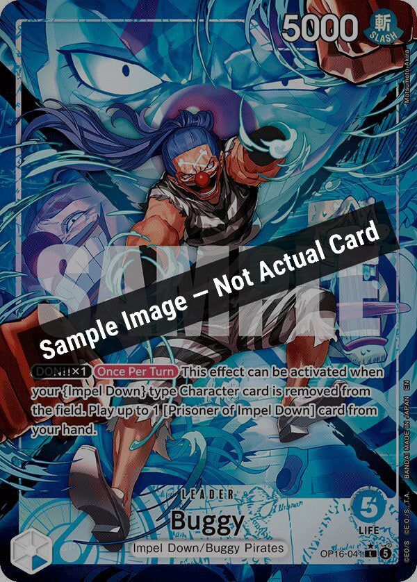 One Piece Card Game,The Time of Battle,Buggy (041) (Alternate Art) - OP16-041,Foil,Near Mint — Sample Image, Not Actual Card