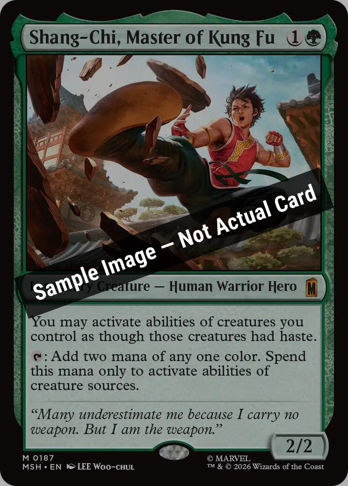 Magic,Marvel Super Heroes,Shang-Chi, Master of Kung Fu - 187,Normal,Near Mint — Sample Image, Not Actual Card