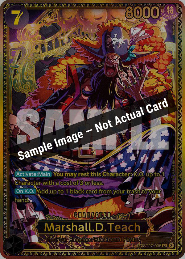 One Piece Card Game,The World's Strongest Warriors,Marshall.D.Teach (ST27-005) (SP),Foil,Near Mint — Sample Image, Not Actual Card