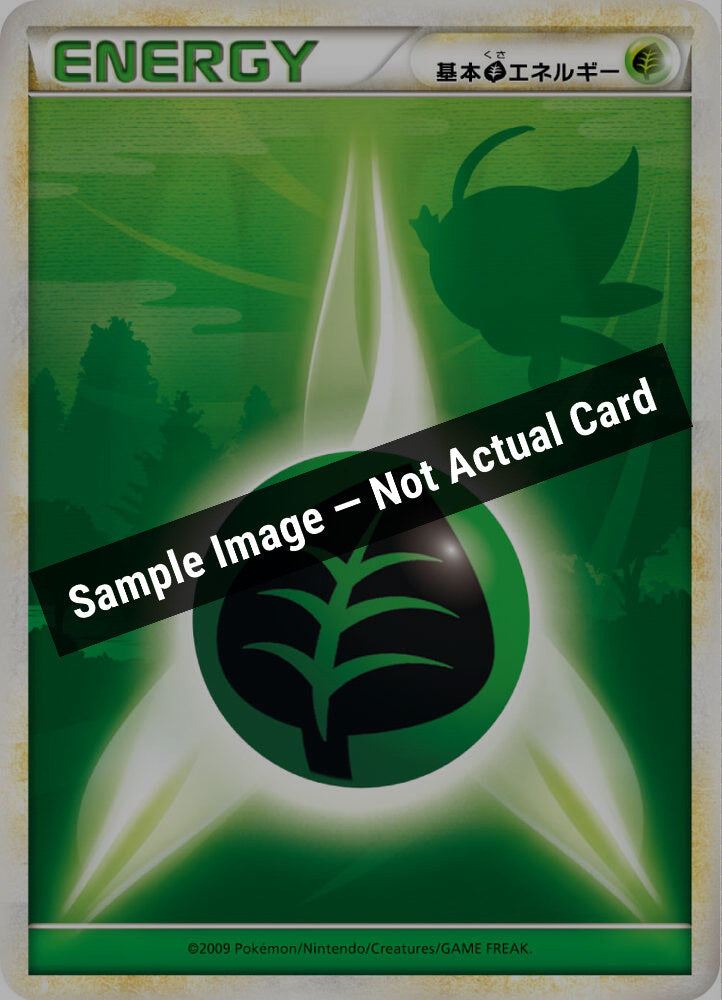 Pokemon Japan,LEGEND Era Unnumbered Energies,Basic Grass Energy,Normal,Moderately Played — Sample Image, Not Actual Card