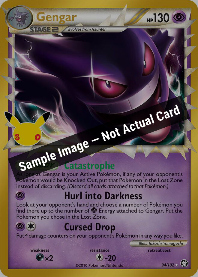 Pokemon,ME: 30th Celebration Classic Collection,Gengar (Prime) - 94/102,Holofoil,Near Mint — Sample Image, Not Actual Card