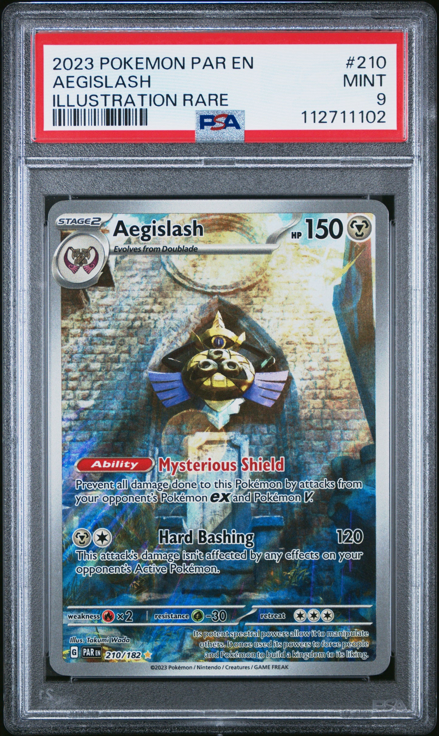 2023 POKEMON PAR EN-PARADOX RIFT AEGISLASH #210 PSA 9 - Image 2