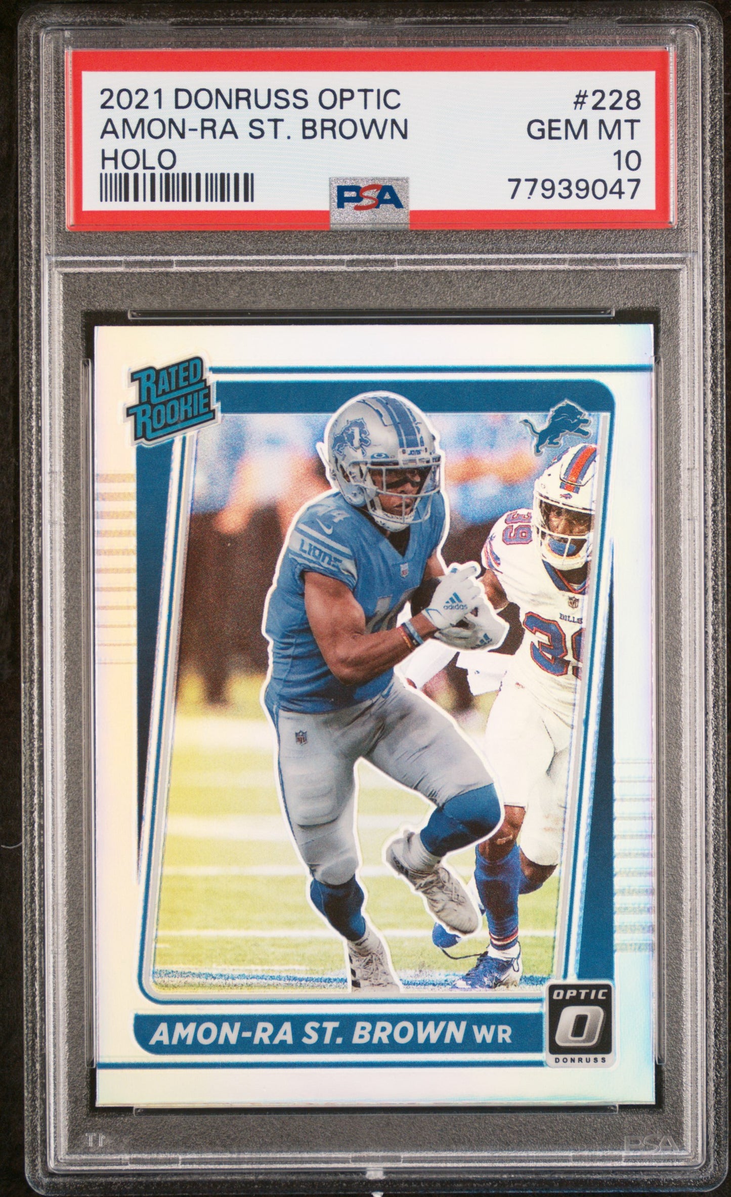 2021 PANINI DONRUSS OPTIC AMON-RA ST. BROWN #228 HOLO PSA 10
