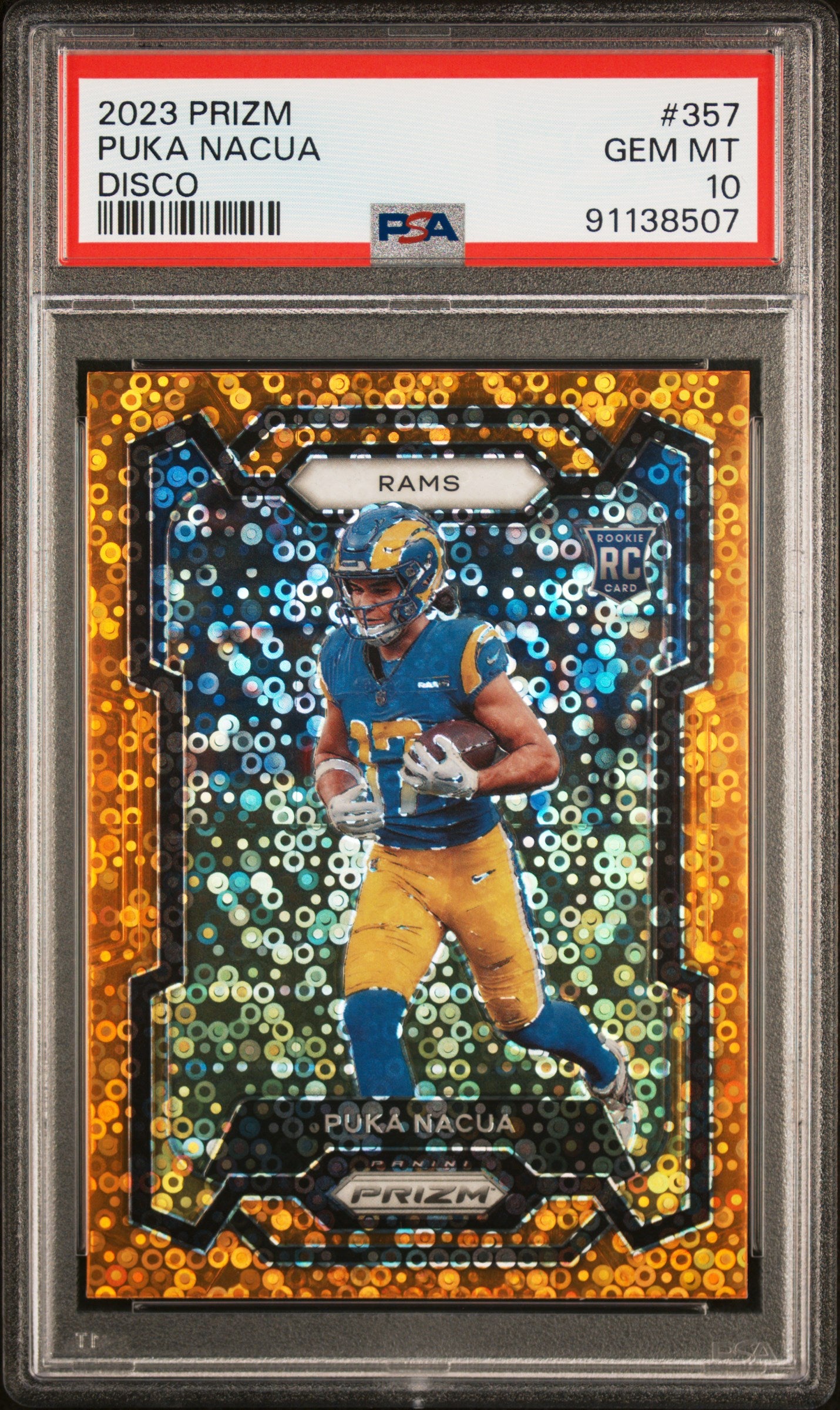 2023 PANINI PRIZM PUKA NACUA #357 DISCO PRIZM PSA 10