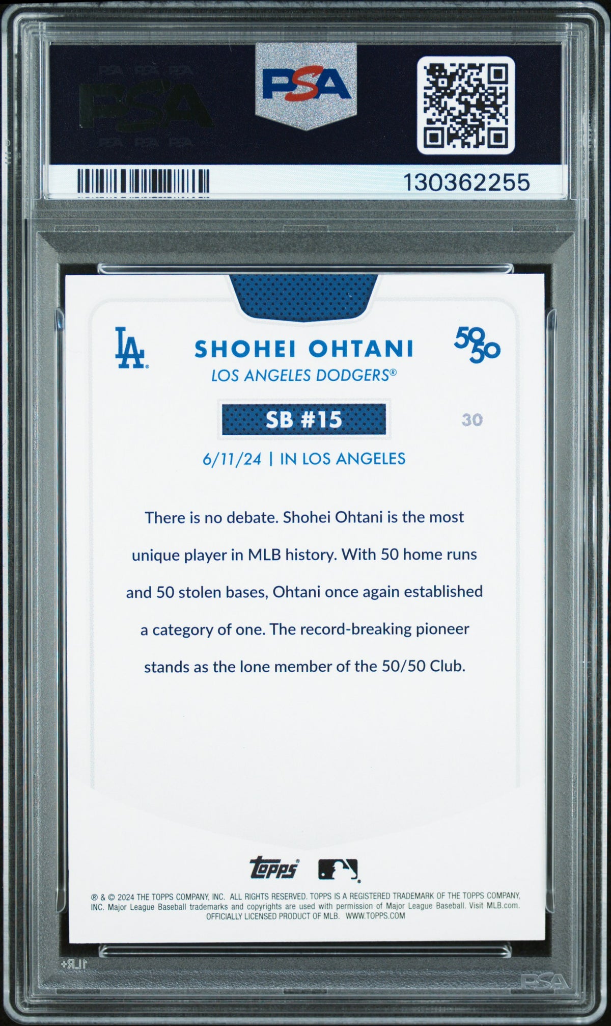 2024 TOPPS 50/50 SHOHEI OHTANI SHOHEI OHTANI #30 PSA 10