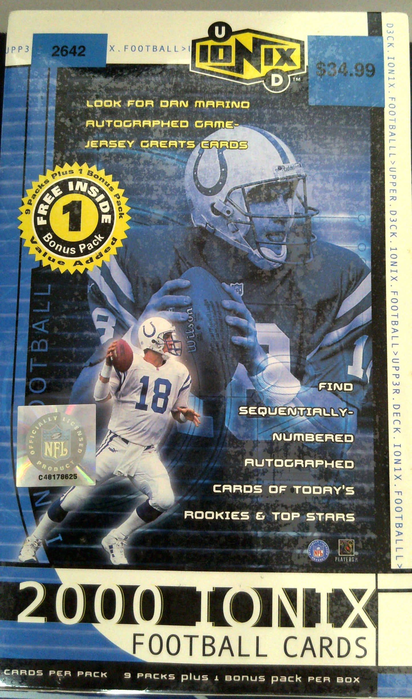 2000 Upper Deck Ionix Football Box