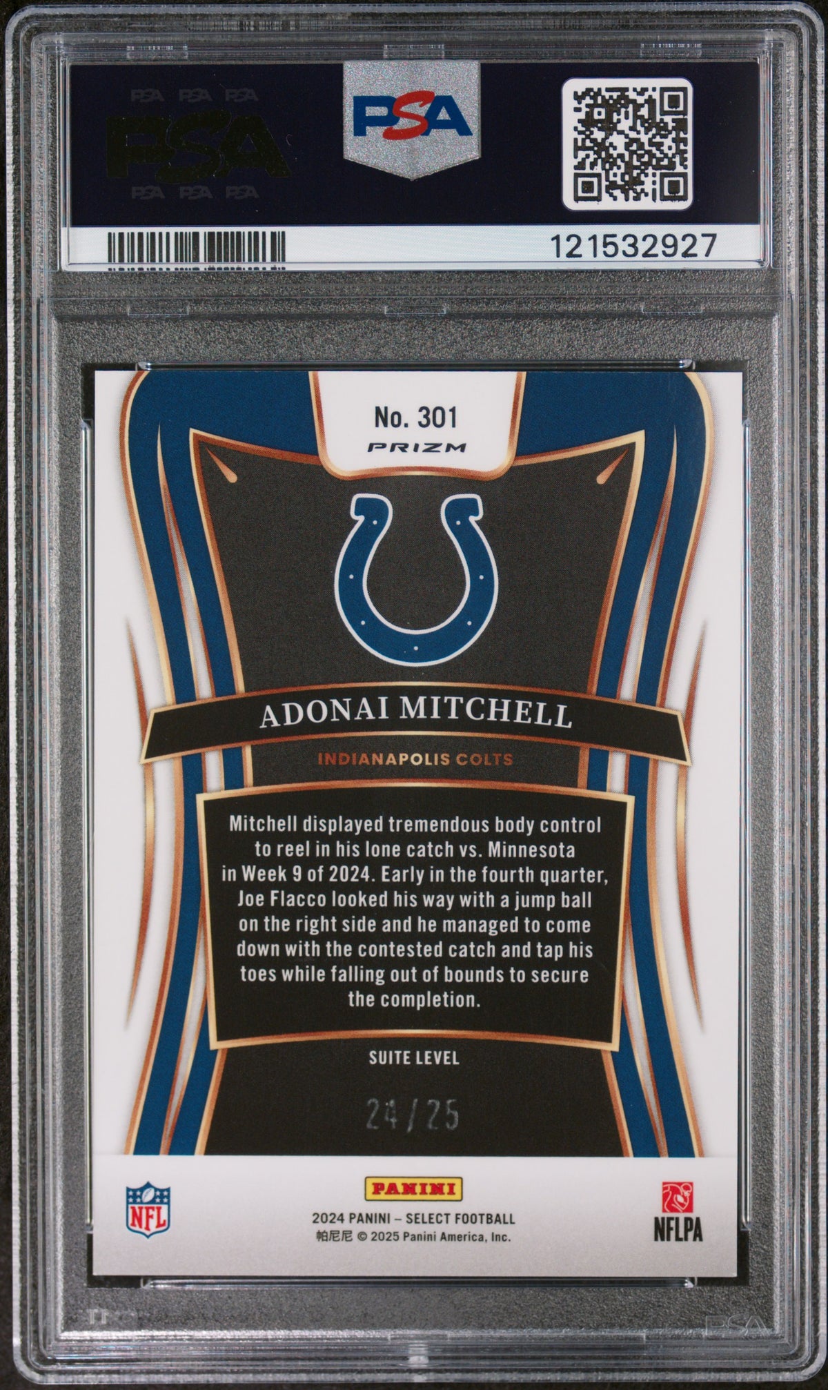 2024 PANINI SELECT ADONAI MITCHELL #301 TIE-DYE PRIZM PSA 10