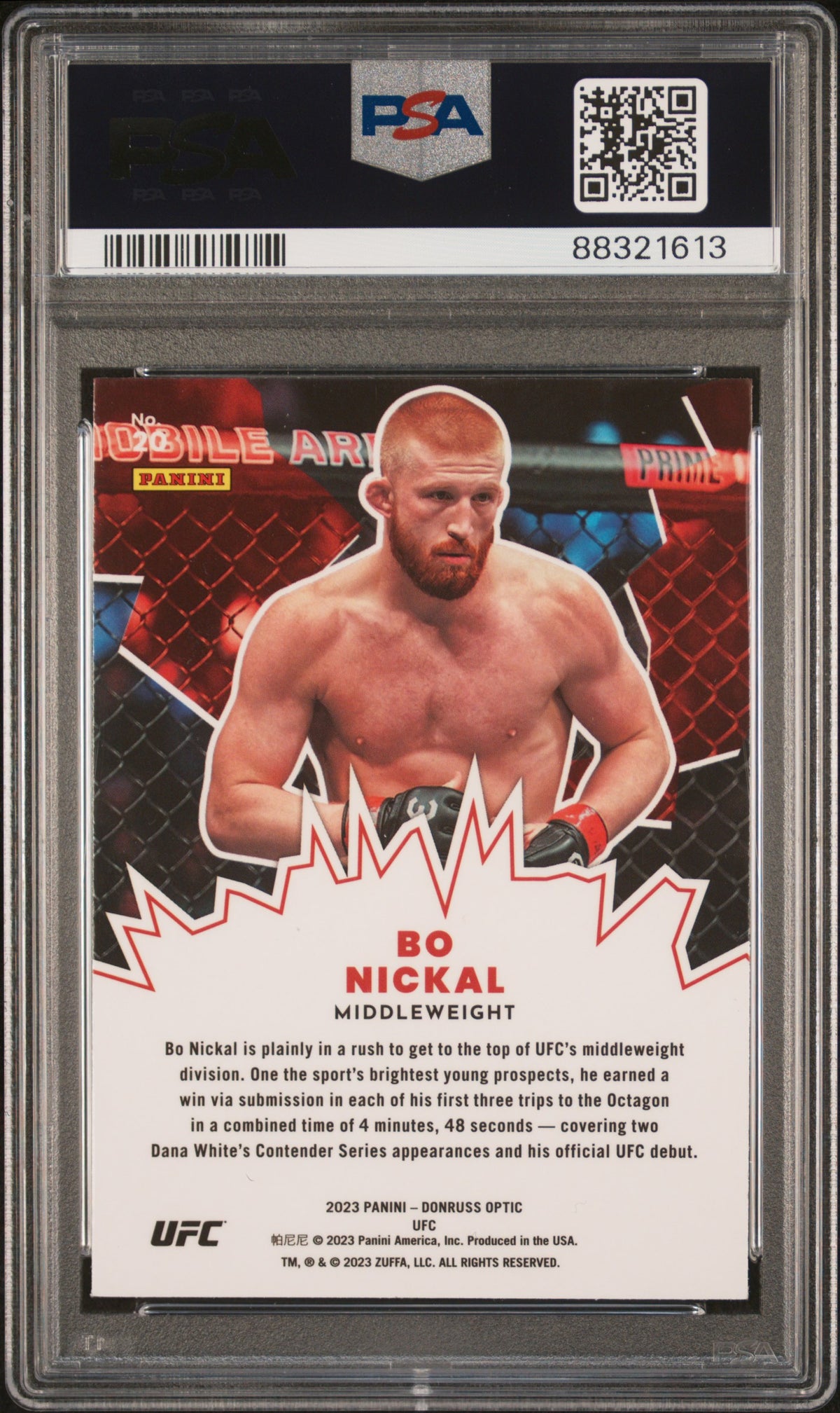2023 PANINI DONRUSS OPTIC UFC MY HOUSE BO NICKAL #20 PSA 10