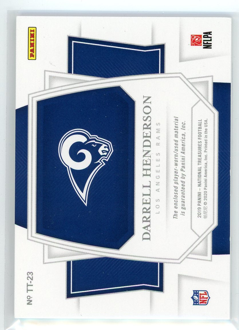 2019 Panini National Treasures #TT-23 Darrell Henderson Tremendous Treasures /25