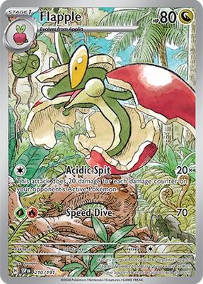 Pokemon,SV08: Surging Sparks,Flapple - 210/191,Holofoil,Illustration Rare,Near Mint