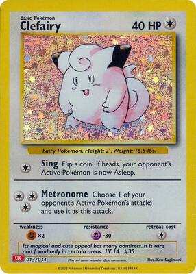 Pokemon,Trading Card Game Classic,Clefairy - 013/034,Holofoil,Classic Collection,Near Mint