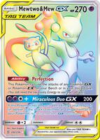 Pokemon,SM - Unified Minds,Mewtwo & Mew GX (Secret) - 242/236,Holofoil,Secret Rare,Lightly Played
