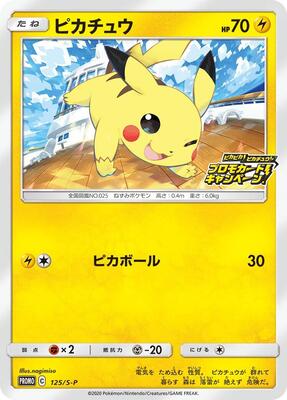 Pokemon Japan,S-P: Sword & Shield Promos,Pikachu - 125/S-P,Normal,Common,Lightly Played