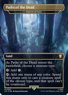 Magic: The Gathering,Commander: The Lord of the Rings: Tales of Middle-earth,Paths of the Dead - Cavern of Souls (Surge Foil) - 392,Foil,Mythic,Lightly Played