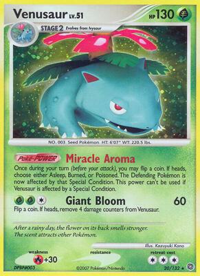 Pokemon,Secret Wonders,Venusaur - 20/132,Reverse Holofoil,Holo Rare,Moderately Played