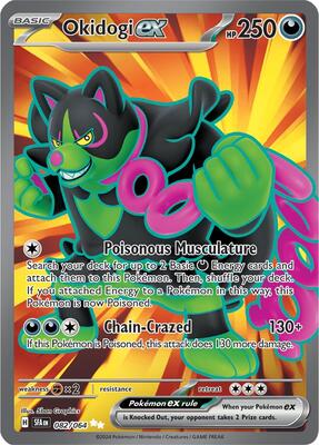 Pokemon,SV: Shrouded Fable,Okidogi ex - 082/064,Holofoil,Ultra Rare,Moderately Played