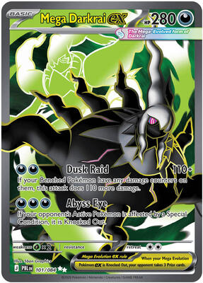 Pokemon,ME05: Pitch Black,Mega Darkrai ex - 101/084,Holofoil,Ultra Rare,Near Mint