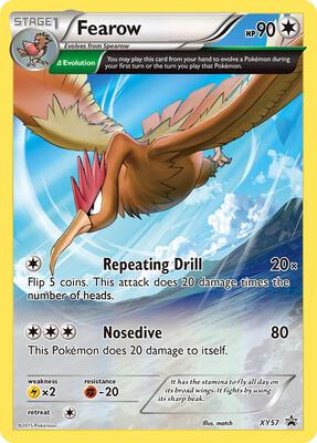 Pokemon,XY Promos,Fearow - XY57,Holofoil,Promo,Moderately Played