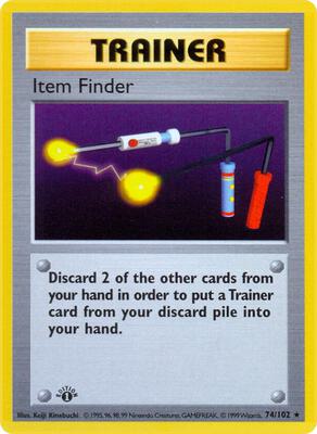 Pokemon,Base Set (Shadowless),Item Finder - 074/102,Unlimited,Rare,Heavily Played