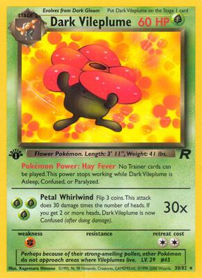 Pokemon,Team Rocket,Dark Vileplume (30) - 30/82,Unlimited,Rare,Moderately Played
