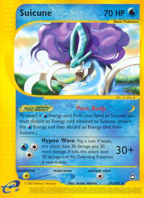 Pokemon,Aquapolis,Suicune - 037/147,Normal,Rare,Moderately Played