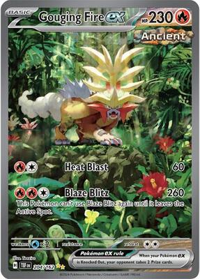 Pokemon,SV05: Temporal Forces,Gouging Fire ex - 204/162,Holofoil,Special Illustration Rare,Near Mint