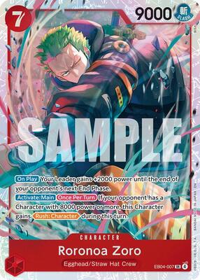 One Piece Card Game,Adventure on Kami's Island,Roronoa Zoro (EB04-007),Foil,Super Rare,Near Mint