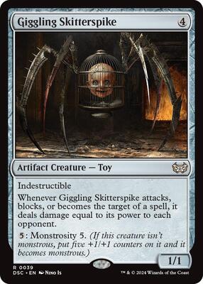 Magic: The Gathering,Commander: Duskmourn: House of Horror,Giggling Skitterspike - 39,Normal,Rare,Near Mint