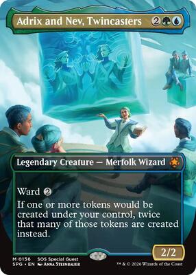 Magic: The Gathering,Special Guests,Adrix and Nev, Twincasters (Borderless) - 156,Foil,Mythic,Near Mint
