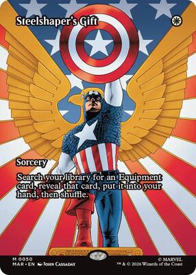 Magic: The Gathering,Marvel Universe Eternal-Legal,Steelshaper's Gift (Borderless) - 50,Normal,Mythic,Near Mint