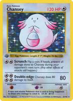Pokemon,Base Set (Shadowless),Chansey - 003/102,Unlimited Holofoil,Holo Rare,Heavily Played