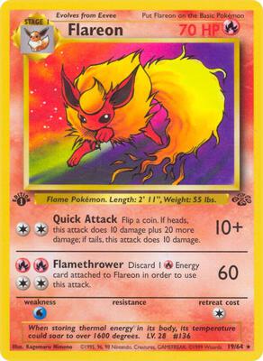 Pokemon,Jungle,Flareon (19) - 19/64,Unlimited,Rare,Heavily Played