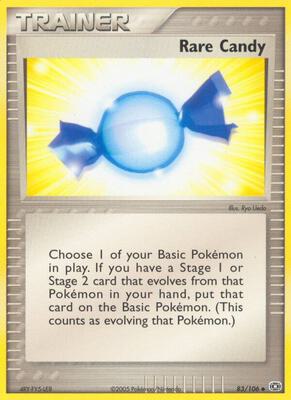 Pokemon,EX Emerald,Rare Candy - 83/106,Reverse Holofoil,Uncommon,Damaged