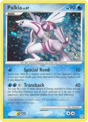 Pokemon,Diamond and Pearl,Palkia - 11/130,Holofoil,Holo Rare,Moderately Played