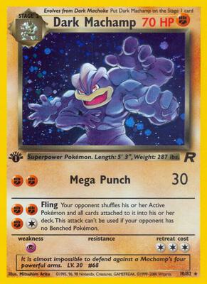 Pokemon,Team Rocket,Dark Machamp (10) - 10/82,Unlimited Holofoil,Holo Rare,Lightly Played