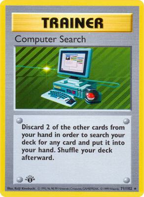 Pokemon,Base Set (Shadowless),Computer Search - 071/102,Unlimited,Rare,Moderately Played