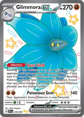 Pokemon,SV: Paldean Fates,Glimmora ex - 218/091,Holofoil,Shiny Ultra Rare,Lightly Played