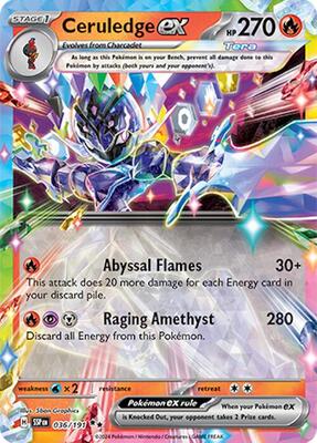 Pokemon,SV08: Surging Sparks,Ceruledge ex - 036/191,Holofoil,Double Rare,Near Mint
