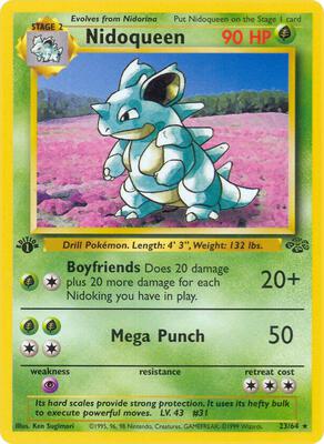 Pokemon,Jungle,Nidoqueen (23) - 23/64,Unlimited,Rare,Moderately Played
